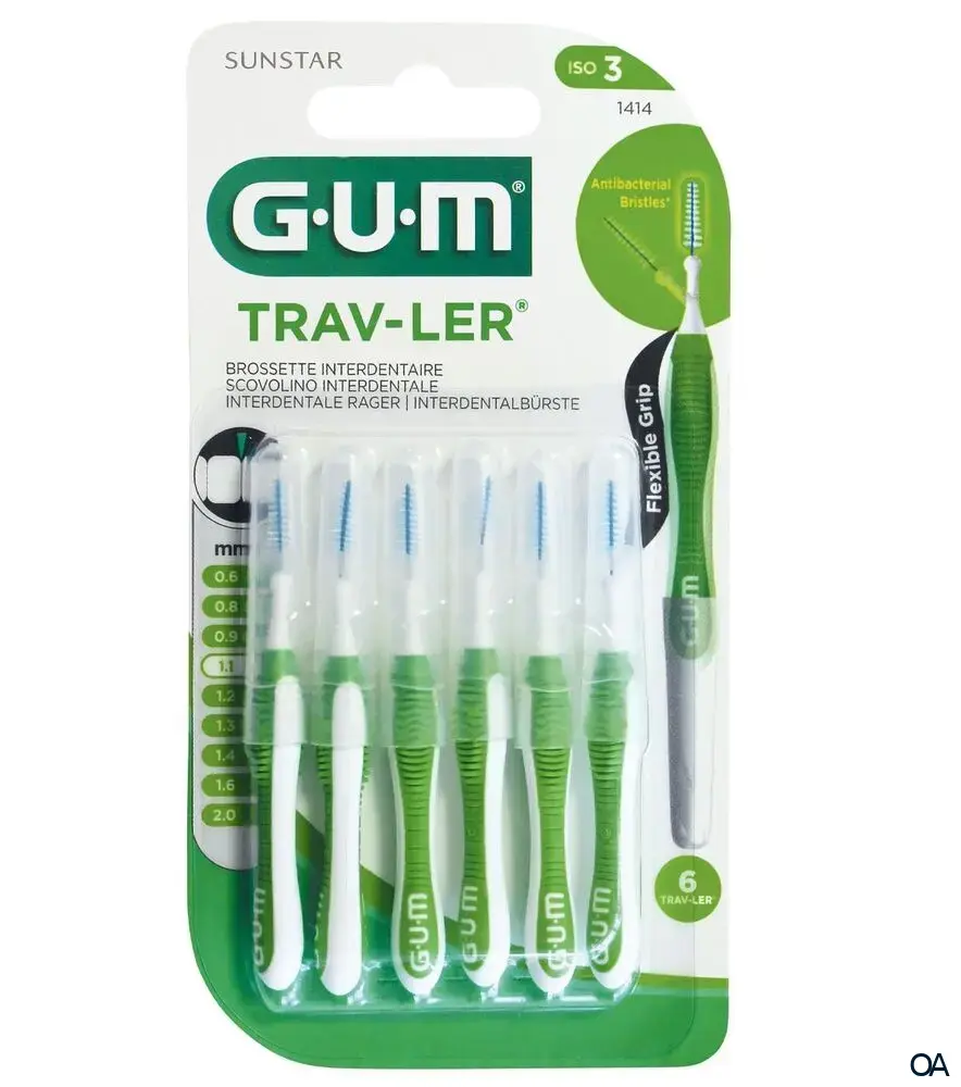 GUM® TRAV-LER® Interdentalbürsten Tanne ISO 3 - Ø 1,1 mm - Grün GUM® TRAV-LER® Interdentalbürsten Tanne ISO 3 - Ø 1,1 mm - Grün