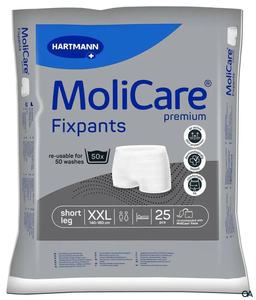 MoliCare® Premium Fixpants Short Leg - Fixierhosen Grau - Größe XXL