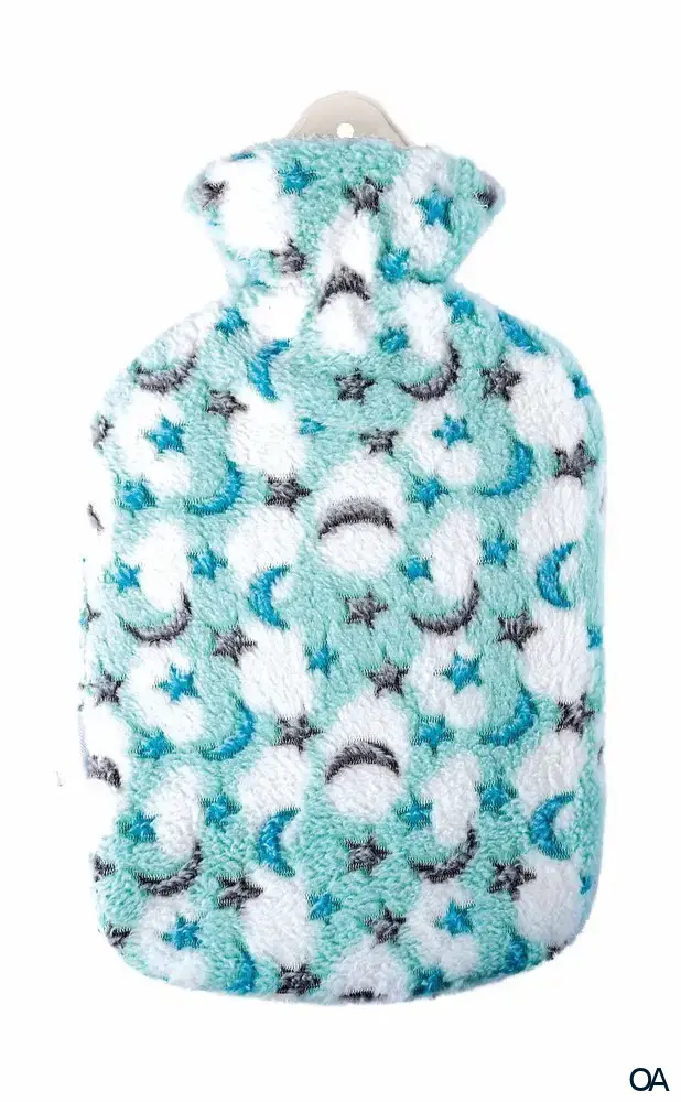 Sänger Wärmflasche Plüschbezug Mond & Sterne - 2,0L