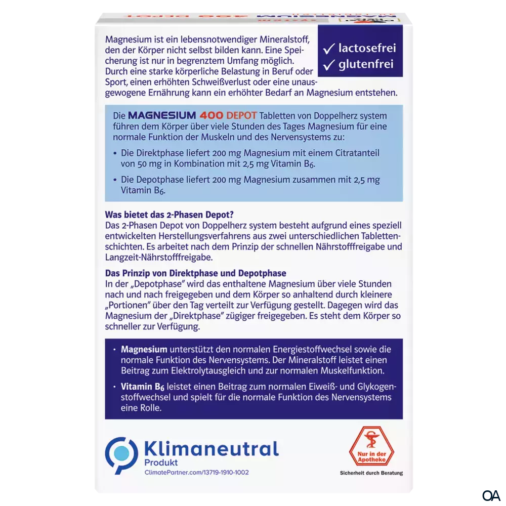 Doppelherz system MAGNESIUM 400 DEPOT Tabletten