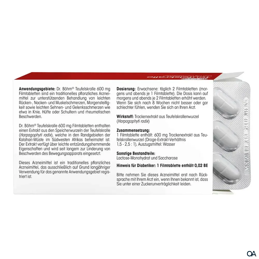 Dr. Böhm® Teufelskralle 600 mg Filmtabletten Dr. Böhm® Teufelskralle 600 mg Filmtabletten