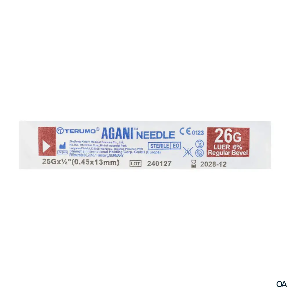 Terumo® Agani™ Einmal-Kanüle 21G x 5/8", Ø 0,8 x 16 mm, grün