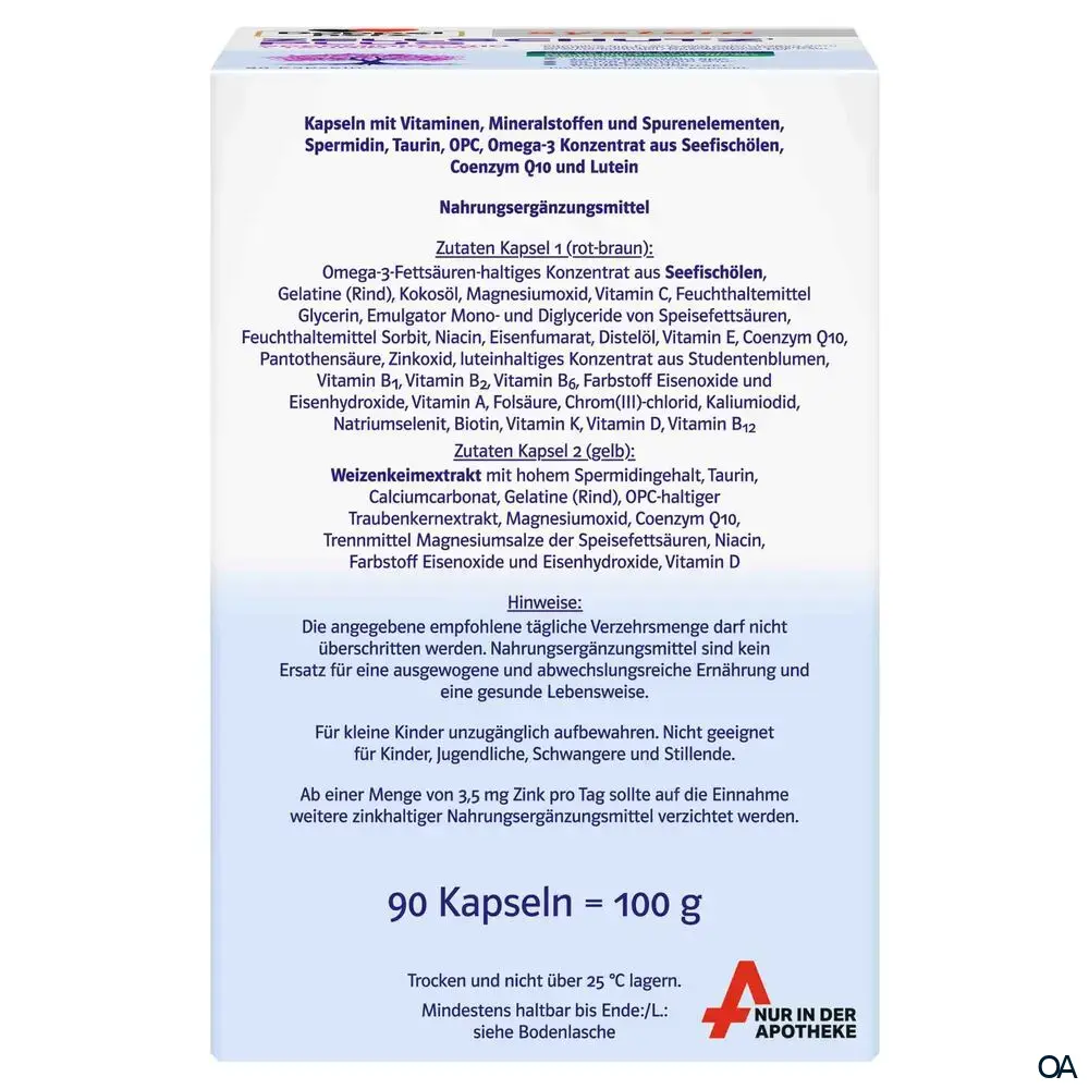 Doppelherz system ZELLSCHUTZ¹ PLUS SPERMIDIN + Q10 + TAURIN + OPC Kapseln