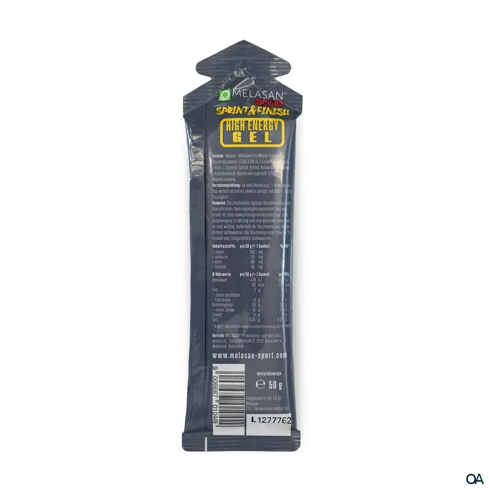Melasan Sport High Energy Gel Limone Sachets 50 g Melasan Sport High Energy Gel Limone Sachets 50 g