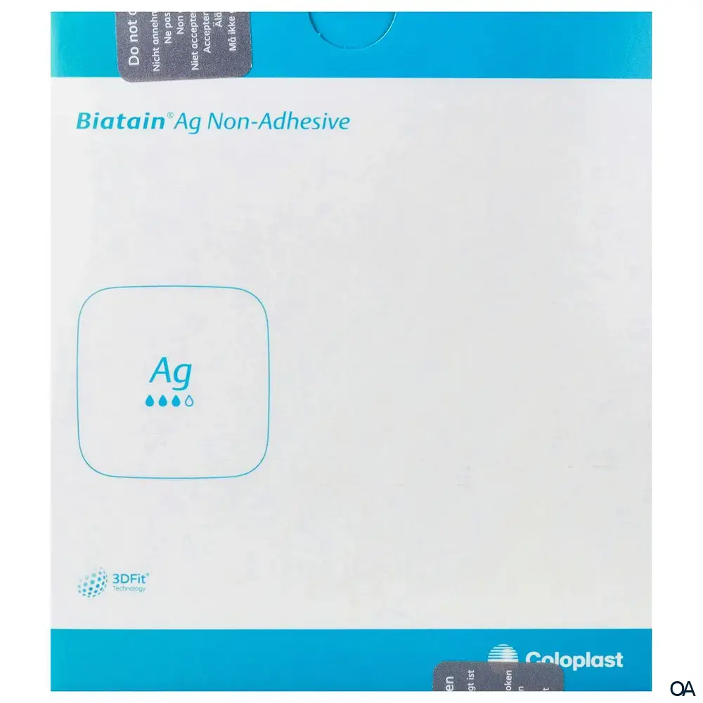 Biatain® Ag Non-Adhesive Nichthaftender Schaumverband mit Silber steril, 5 x 7 cm