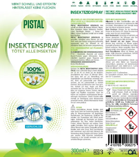 Pistal® Insektenspray Geruchslos Pistal® Insektenspray Geruchslos