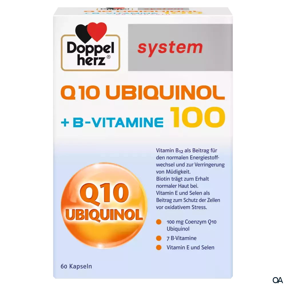 Doppelherz system Q10 Ubiquinol 100 + B-Vitamine Kapseln Doppelherz system Q10 Ubiquinol 100 + B-Vitamine Kapseln