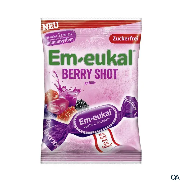 Em-eukal® Berry Shot gefüllt, zuckerfrei, Bonbons