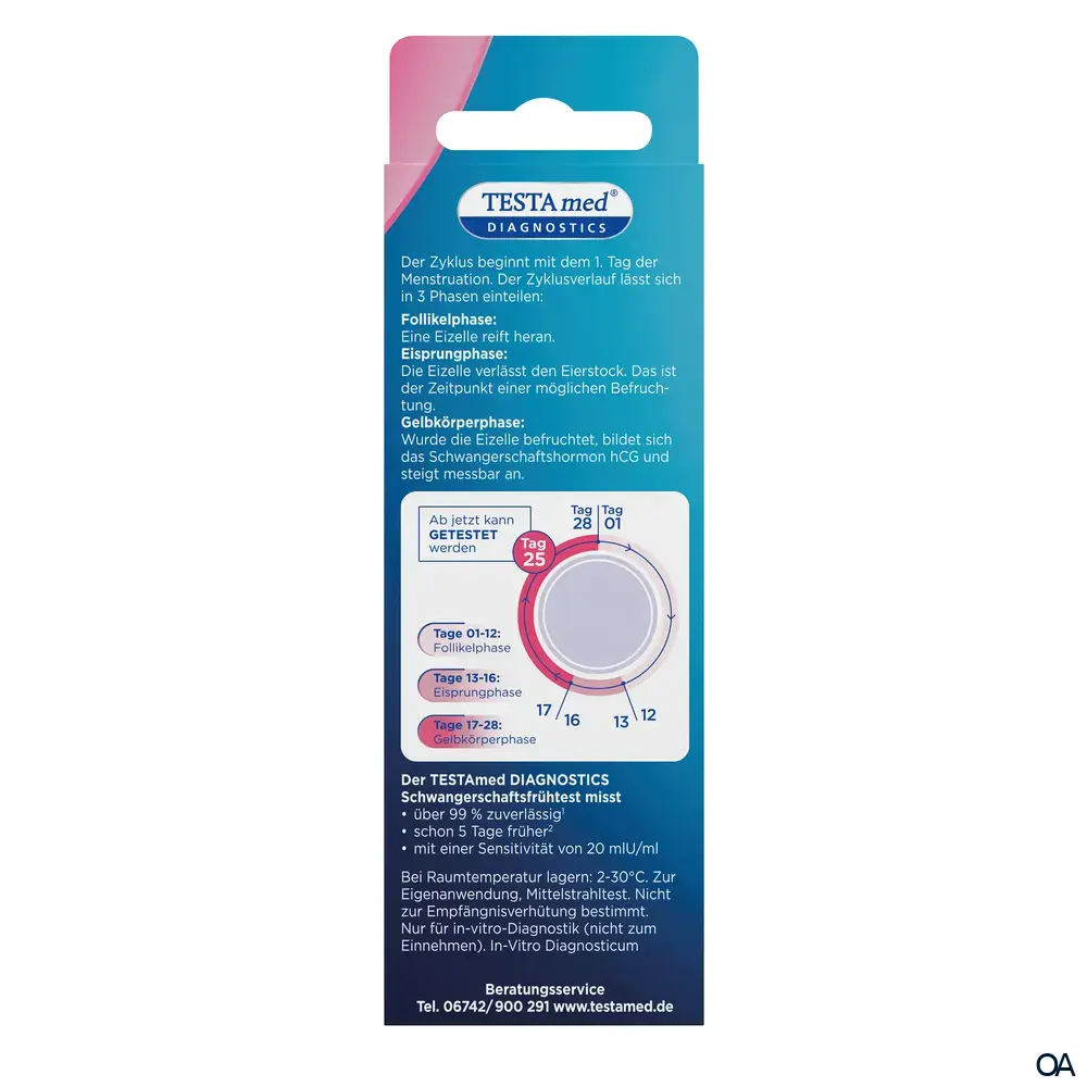 TESTAmed® DIAGNOSTICS Schwangerschafts-Teststreifen