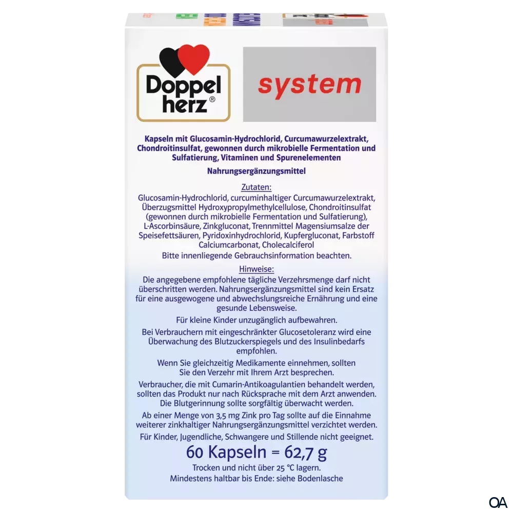 Doppelherz system Glucosamin 1000 + Curcuma Vegan Knochen + Knorpel* Kapseln Doppelherz system Glucosamin 1000 + Curcuma Vegan Knochen + Knorpel* Kapseln