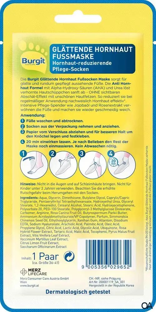 Burgit Glättende Hornhaut Fußmaskensocken Burgit Glättende Hornhaut Fußmaskensocken