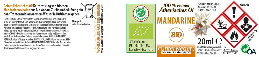Unterweger Bio Mandarinenöl