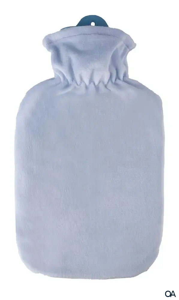 Sänger Wärmflasche mit klassischem Flauschbezug, pastell blau - 2,0L