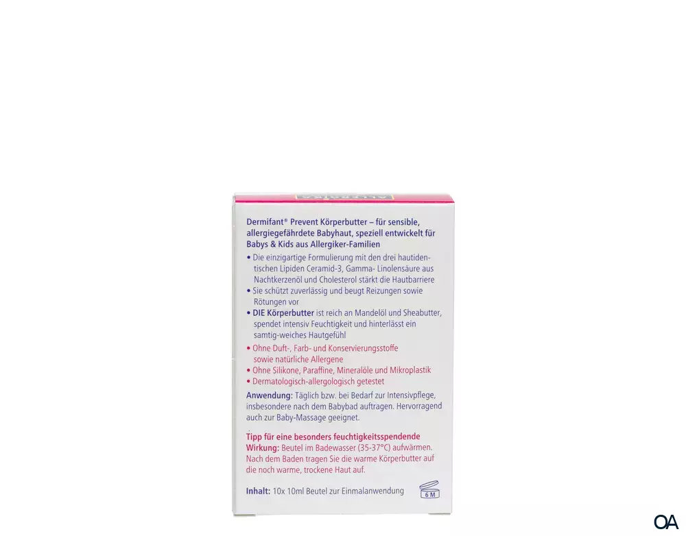 Dermifant® Prevent Körperbutter Sachets 10 x 10 ml Dermifant® Prevent Körperbutter Sachets 10 x 10 ml