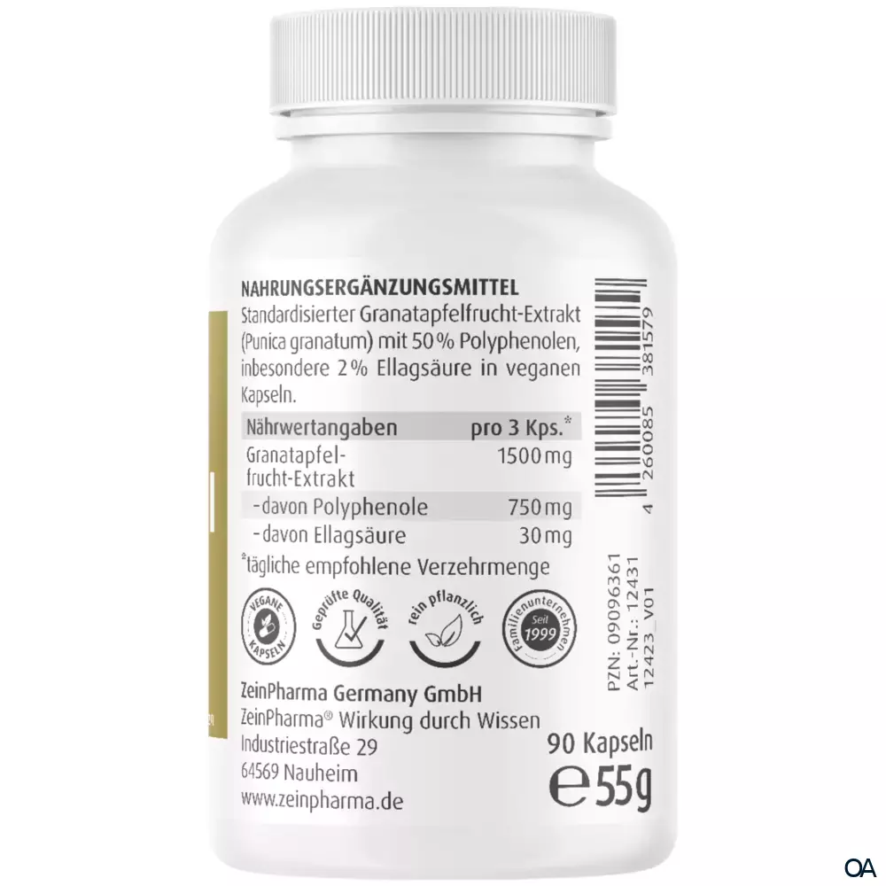 ZeinPharma Granatapfel Extrakt 500 mg Kapseln