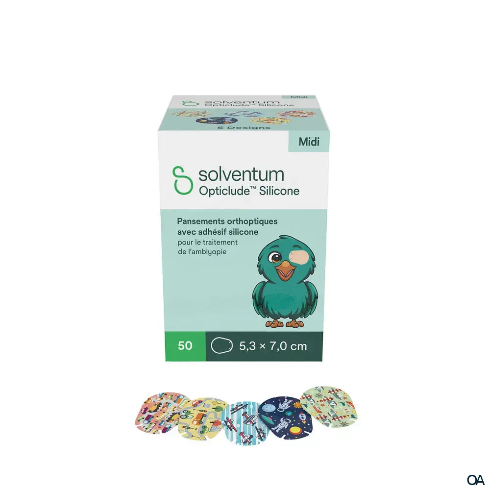 3M™ Opticlude™ Silicone Augenpflaster 2738 PB, Midi, Jungen, 5,3 cm × 7 cm