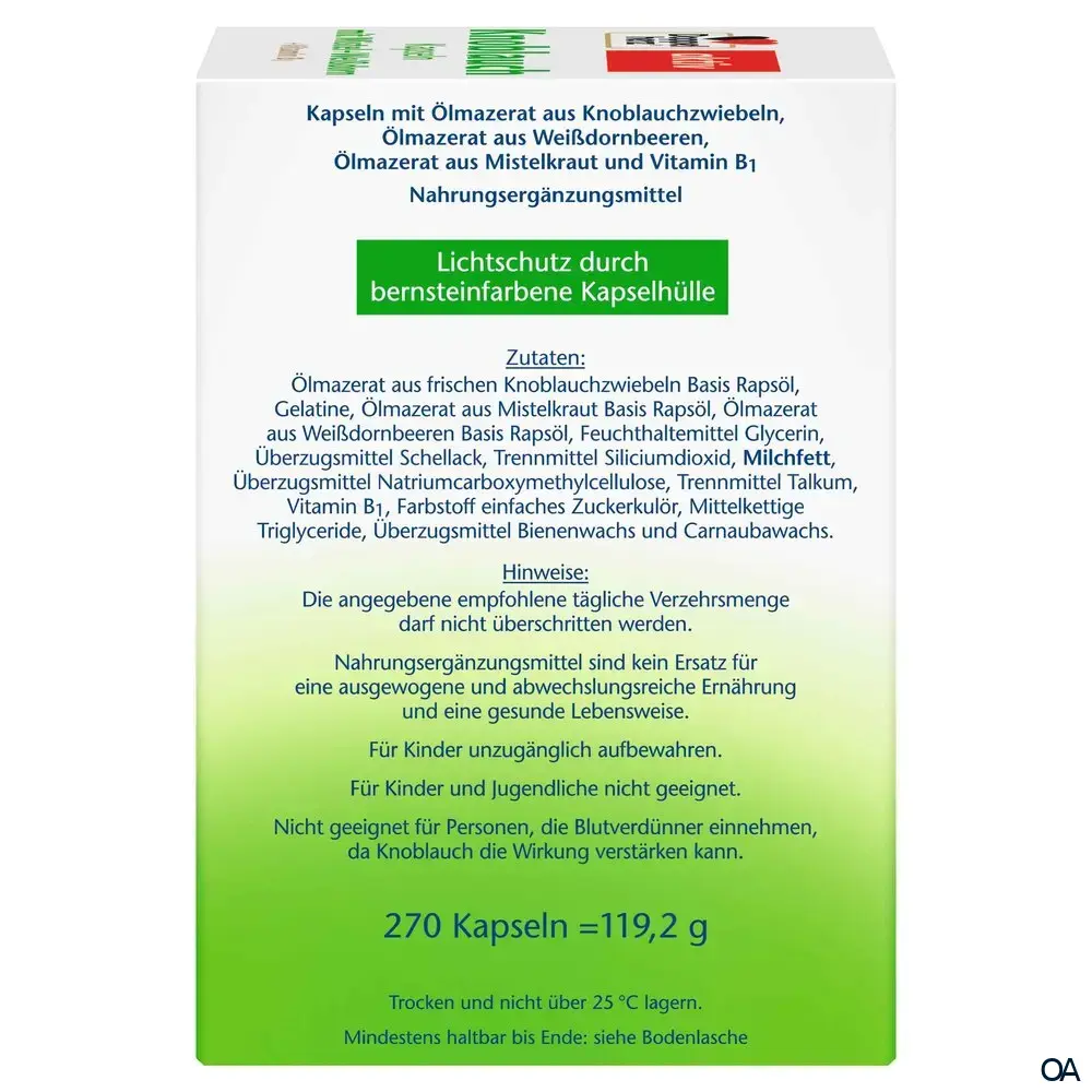 Doppelherz aktiv Knoblauch Kapseln mit Mistel + Weißdorn + Vitamin B1 Doppelherz aktiv Knoblauch Kapseln mit Mistel + Weißdorn + Vitamin B1