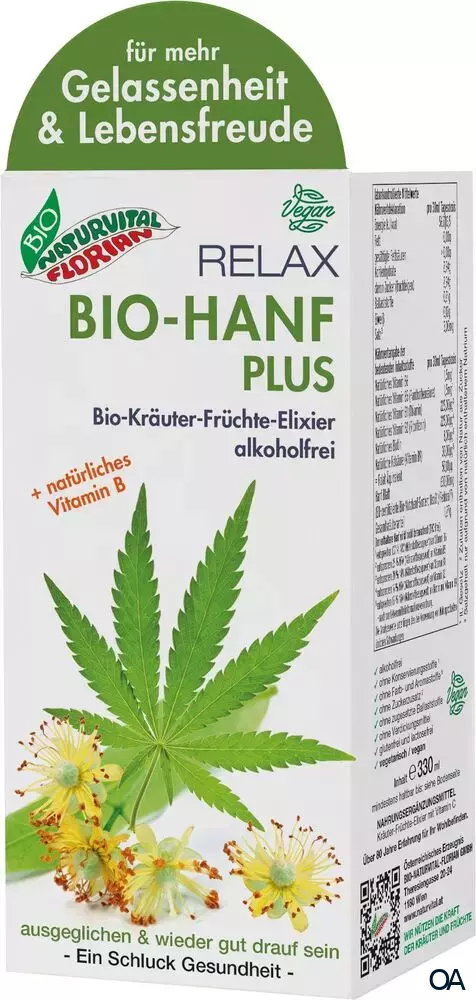 Bio Naturvital Florian Relax Bio-Hanf Plus Bio-Kräuter-Früchte-Elixier Bio Naturvital Florian Relax Bio-Hanf Plus Bio-Kräuter-Früchte-Elixier