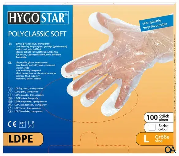 Hygostar® Polyclassic Soft LDPE Einweghandschuhe - Größe L