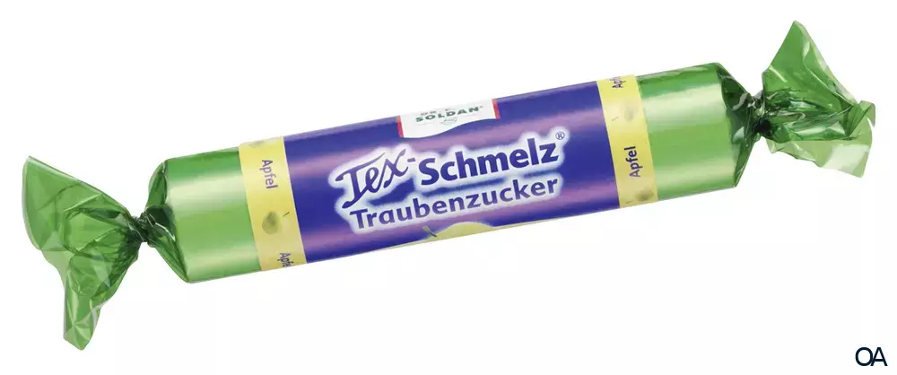 Tex-Schmelz Traubenzucker Apfel, zuckerhaltig, Rolle