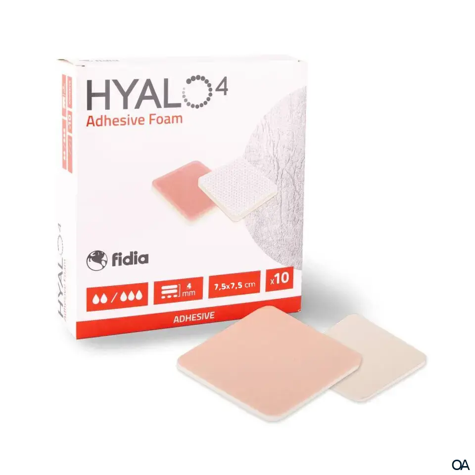 fidia HYALO4 Adhesive Klebender Silikon-Schaumverband steril, 7,5 x 7,5 cm fidia HYALO4 Adhesive Klebender Silikon-Schaumverband steril, 7,5 x 7,5 cm