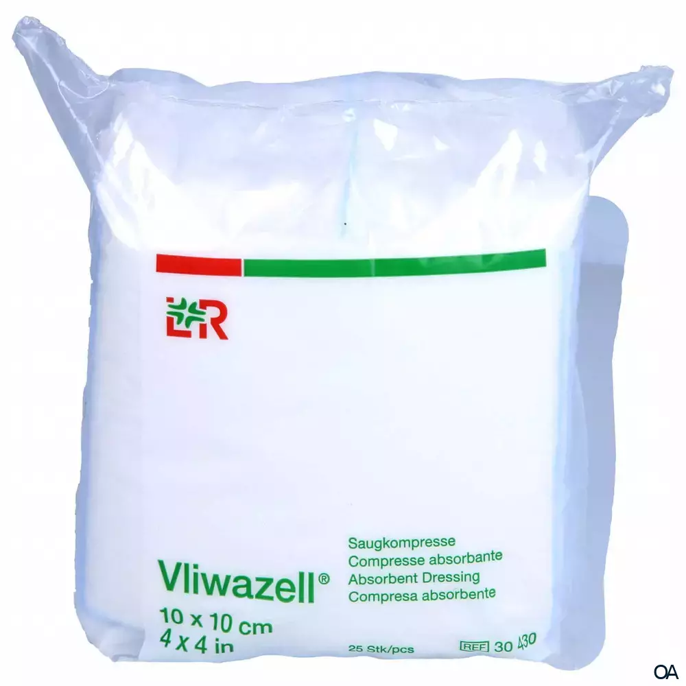 Vliwazell® hochsaugfähige Wundauflage unsteril, 10 x 10 cm im Folienbeutel