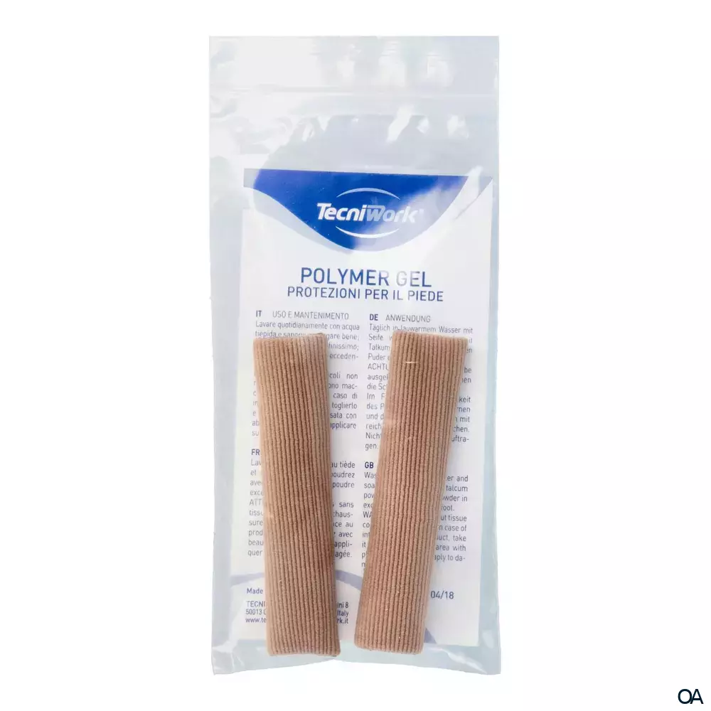 Tecniwork Polymer Gel Zehenschutzschlauch mit Textilbezug 10 cm, Ø 15 mm