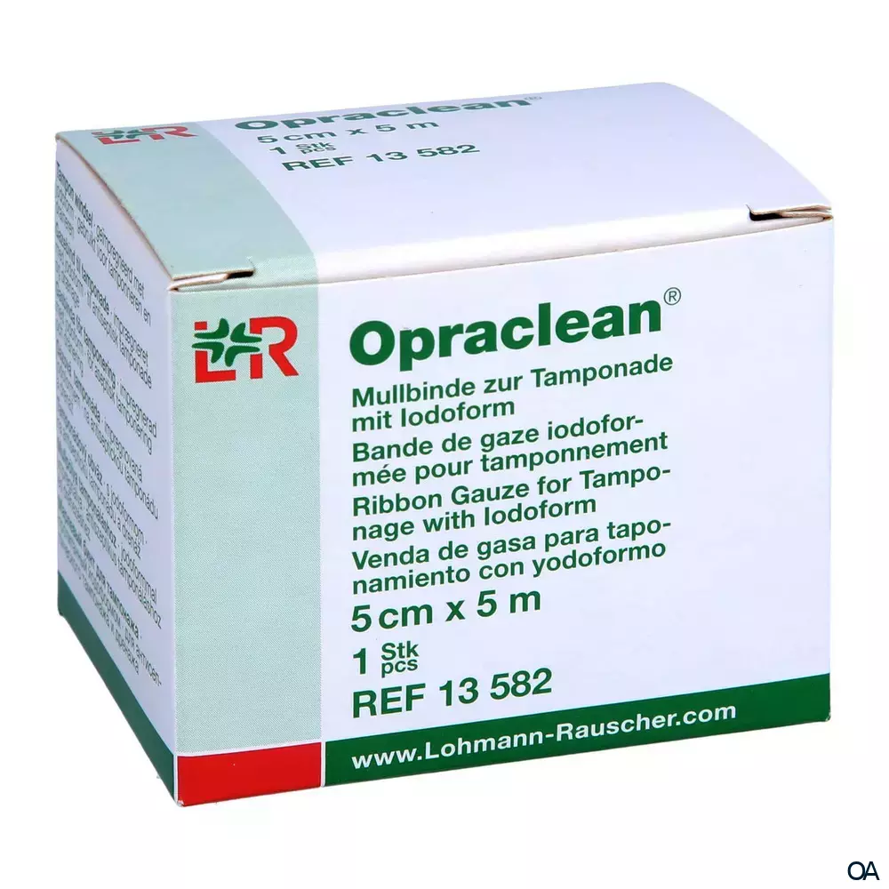 Opraclean® Mullbinde zur Tamponade mit Iodoform 5 cm x 5 m Rolle