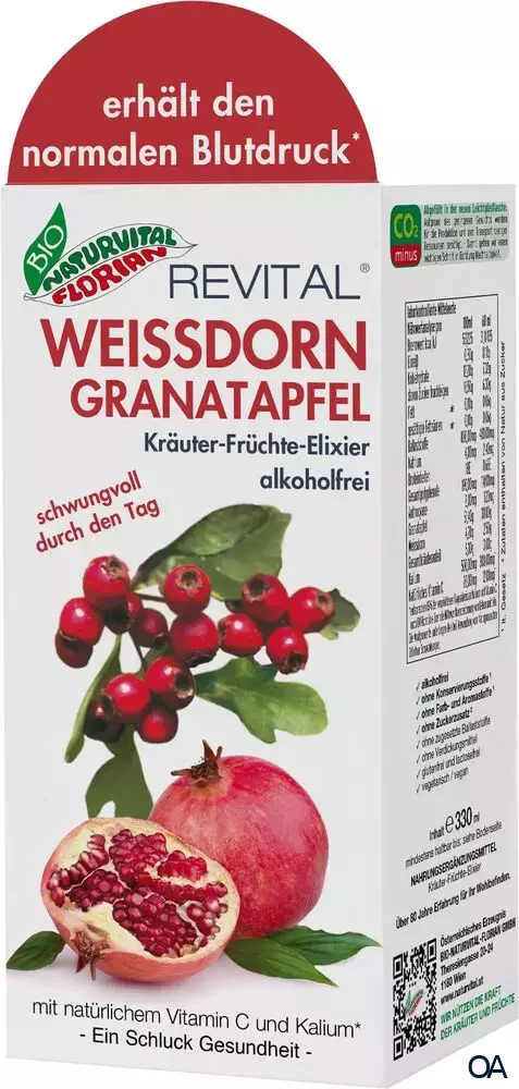 Bio Naturvital Florian Revital Weissdorn Granatapfel Kräuter-Früchte-Elixier Bio Naturvital Florian Revital Weissdorn Granatapfel Kräuter-Früchte-Elixier