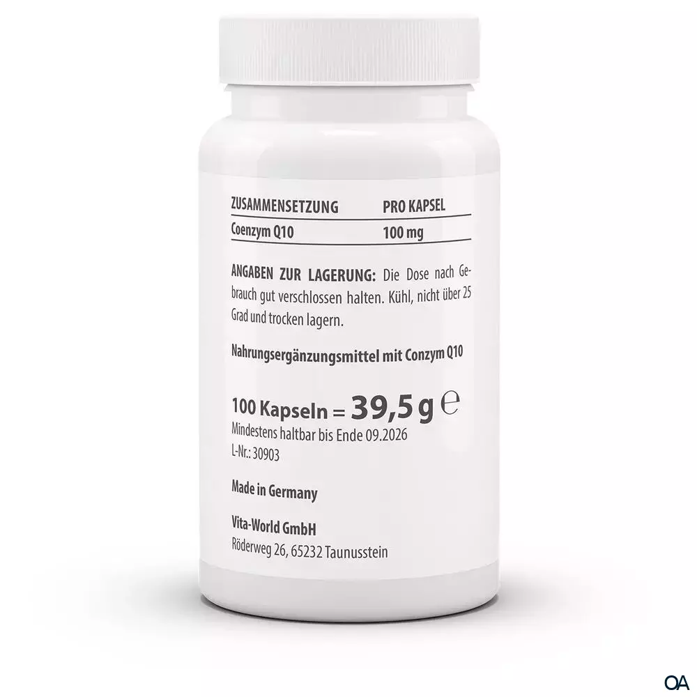 Vitaworld Coenzym Q10 100 mg Ubichinon Kapseln Vitaworld Coenzym Q10 100 mg Ubichinon Kapseln