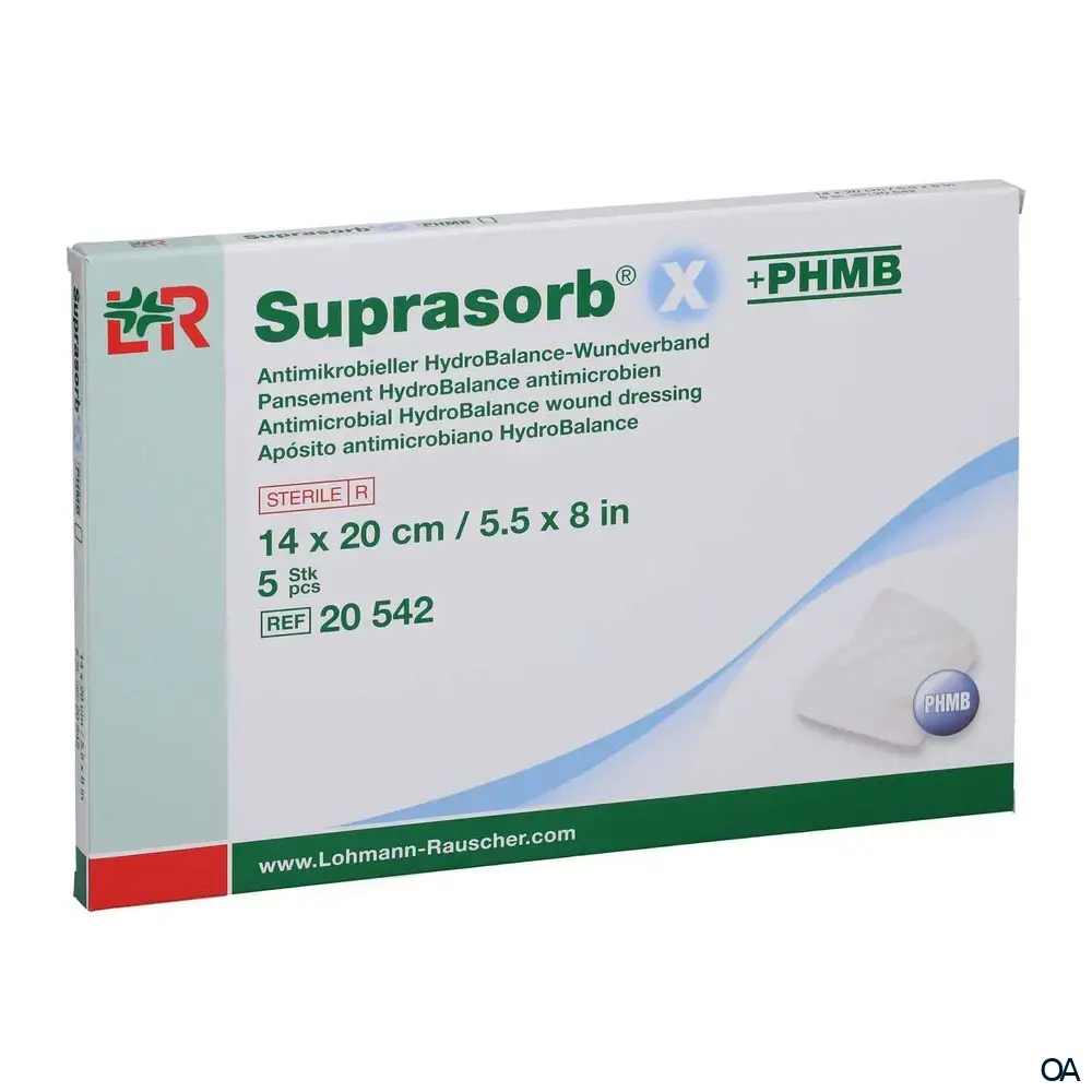 Suprasorb® X + PHMB Antimikrobieller HydroBalance-Wundverband, Kompresse, steril, 14 x 20 cm