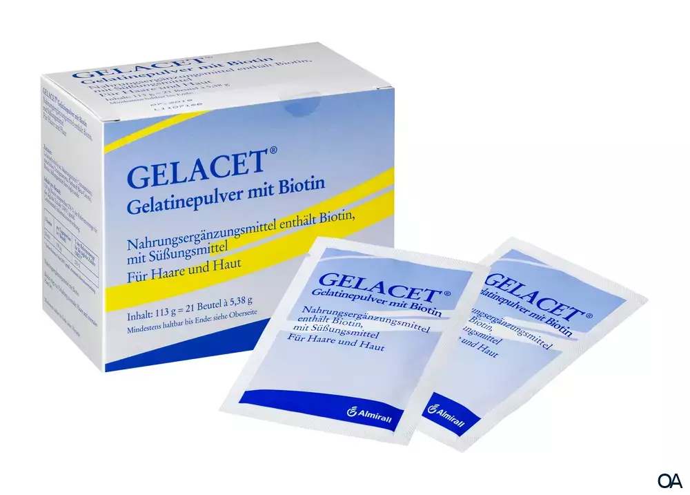 GELACET® Gelatinepulver mit Biotin 21 x 5,38 g GELACET® Gelatinepulver mit Biotin 21 x 5,38 g