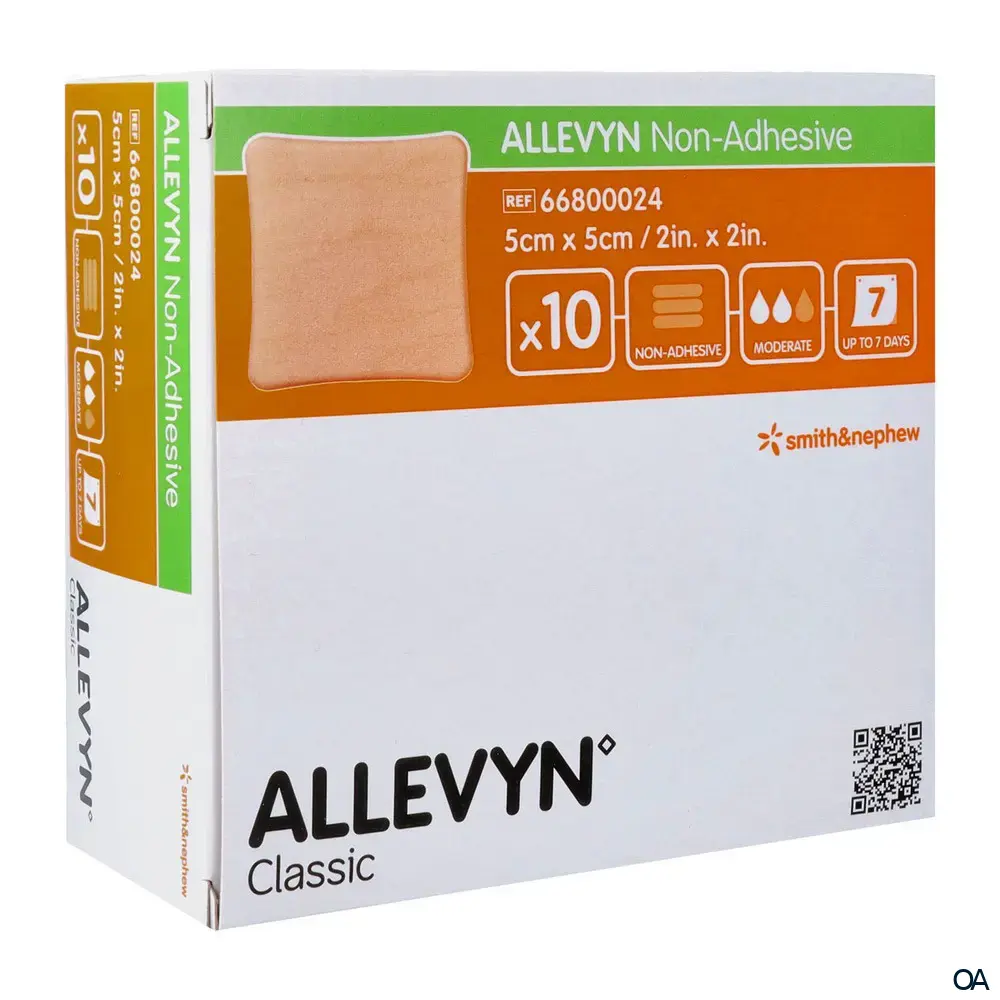 ALLEVYN Non-Adhesive nicht haftender Schaumverband steril, 5 x 5 cm