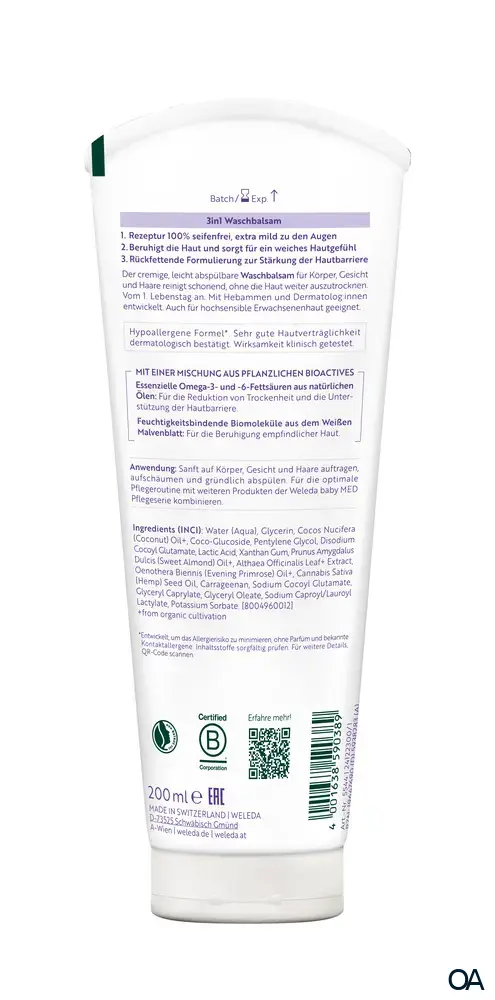 Weleda Baby MED 3 in 1 Waschbalsam Weisse Malve