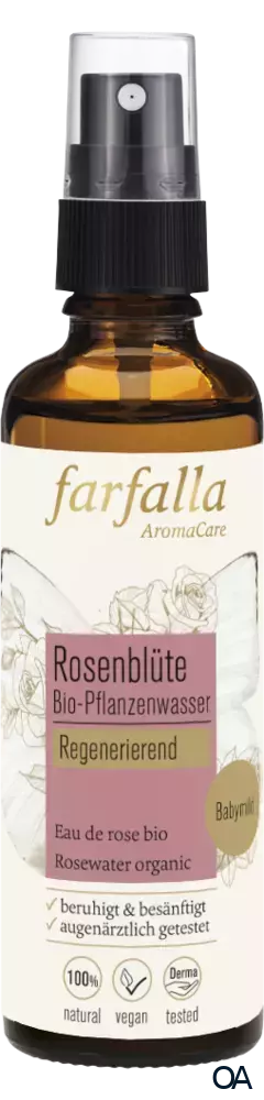 Farfalla Rosenblüte, Bio-Pflanzenwasser, regenerierend Spray Farfalla Rosenblüte, Bio-Pflanzenwasser, regenerierend Spray