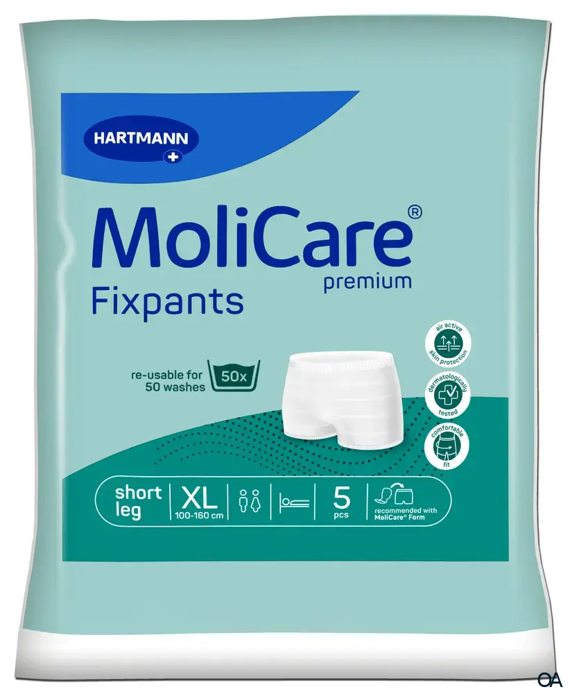 MoliCare® Premium Fixpants Short Leg - Fixierhosen Grün - Größe XL