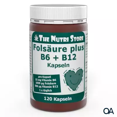 The Nutri Store Folsäure plus B12 + B6 Kapseln The Nutri Store Folsäure plus B12 + B6 Kapseln