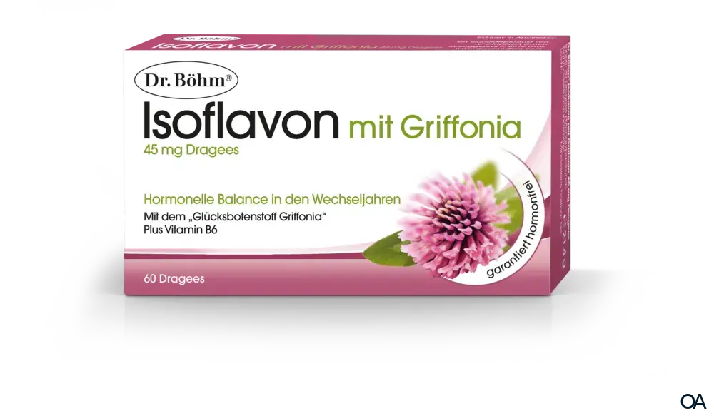 Dr. Böhm® Isoflavon mit Griffonia 45 mg Dragees Dr. Böhm® Isoflavon mit Griffonia 45 mg Dragees