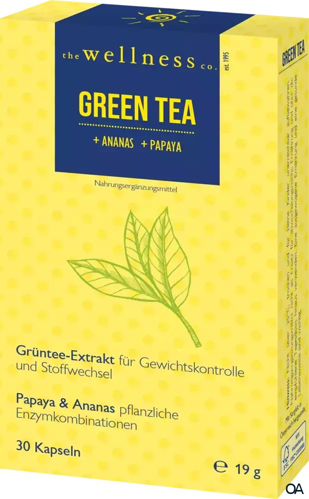 Wellness GREEN TEA + ANANAS + PAPAYA Kapseln Wellness GREEN TEA + ANANAS + PAPAYA Kapseln