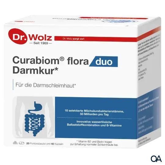 Dr. Wolz Curabiom® flora duo Sachets (20 Stück) + Kapseln (40 Stück) Dr. Wolz Curabiom® flora duo Sachets (20 Stück) + Kapseln (40 Stück)