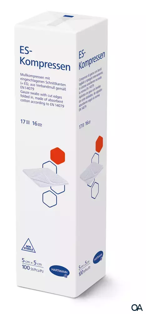 ES-Kompressen 16fach, unsteril, 5 x 5 cm ES-Kompressen 16fach, unsteril, 5 x 5 cm