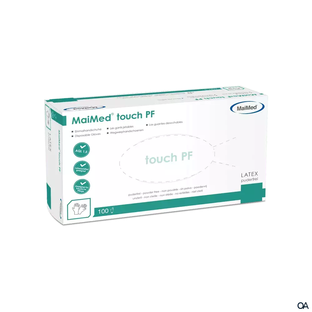 MaiMed® touch PF Latex Einweghandschuhe, unsteril, puderfrei - S MaiMed® touch PF Latex Einweghandschuhe, unsteril, puderfrei - S
