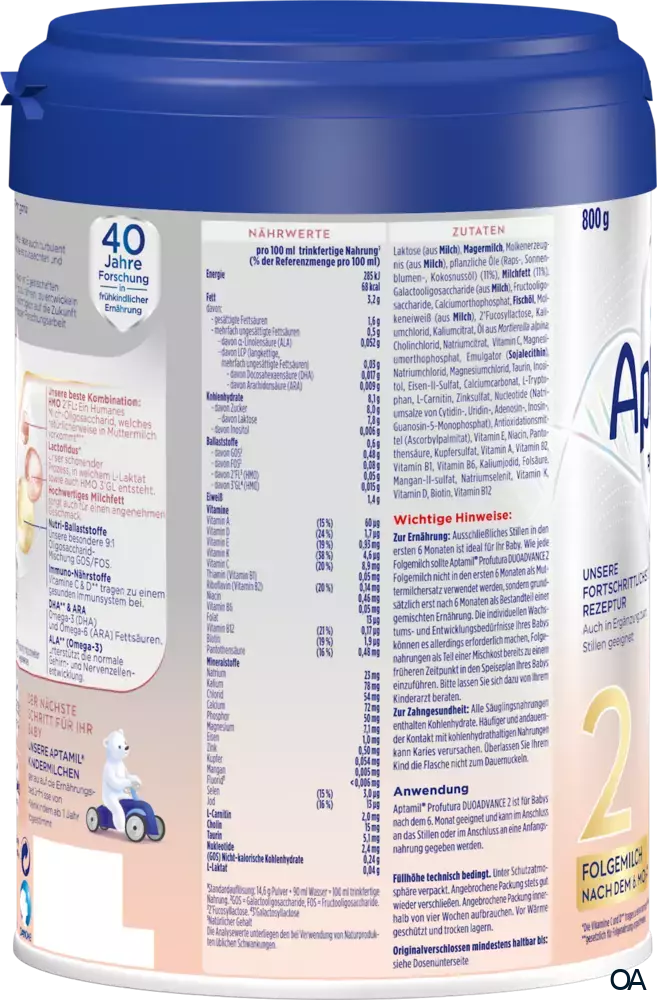 Aptamil Profutura Duoadvance 2 Folgemilch Pulver Aptamil Profutura Duoadvance 2 Folgemilch Pulver