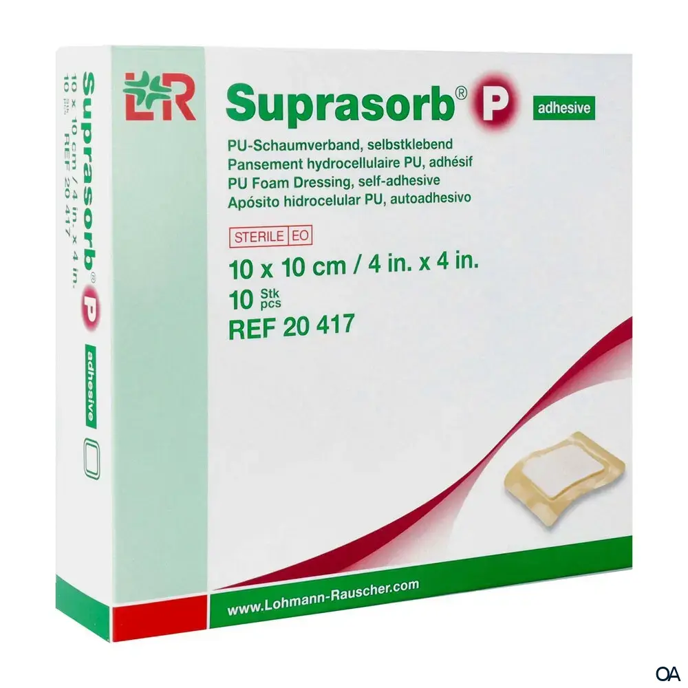Suprasorb® P PU-Schaumverband adhesive steril, 10 x 10 cm