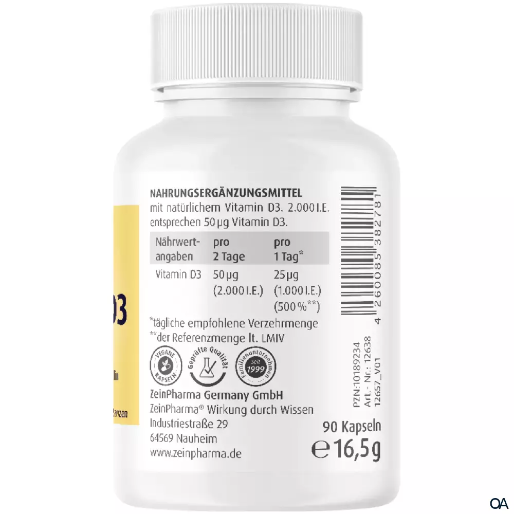 ZeinPharma Vitamin D3 2000 I.E. Kapseln ZeinPharma Vitamin D3 2000 I.E. Kapseln