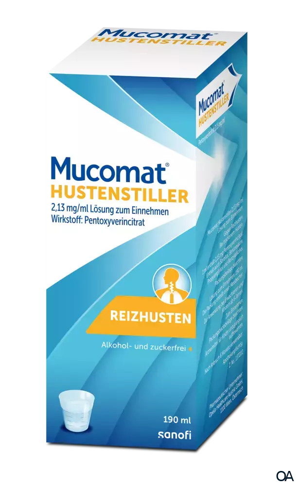 Mucomat Hustenstiller 2,13 mg/ml Lösung zum Einnehmen Mucomat Hustenstiller 2,13 mg/ml Lösung zum Einnehmen
