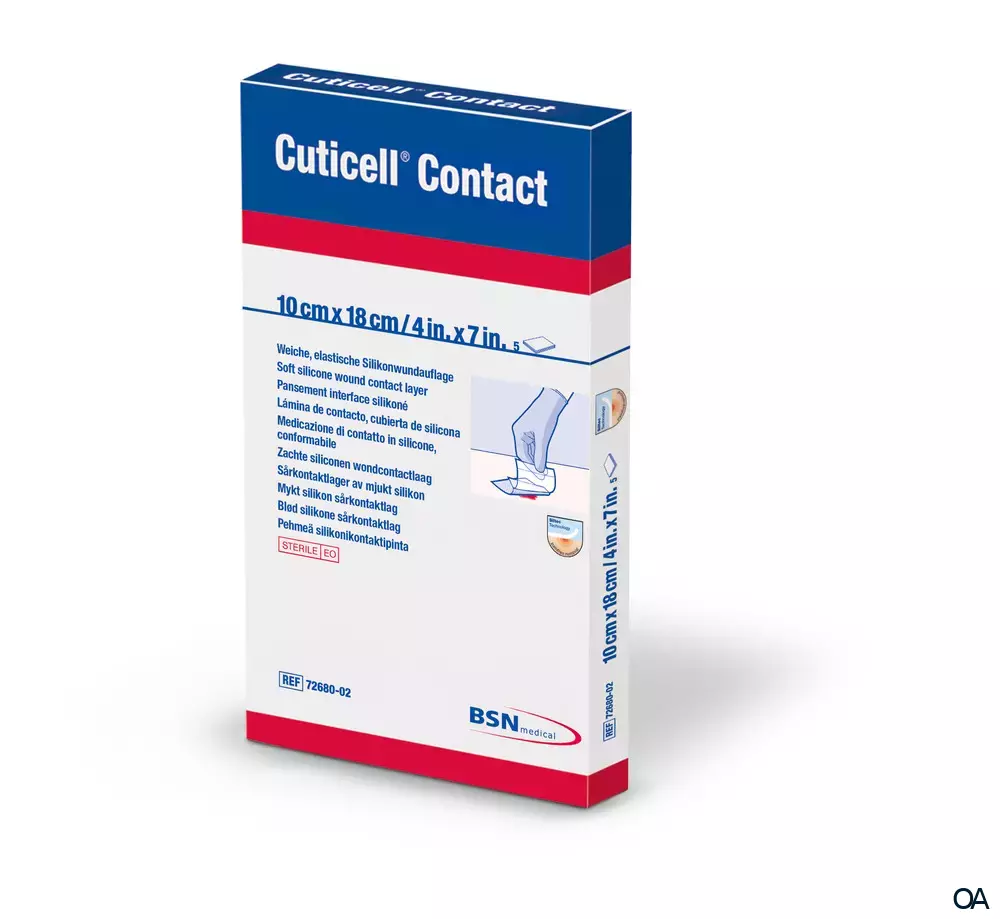 Cuticell® Contact Silikon Wundkontaktschicht 10 x 18 cm steril