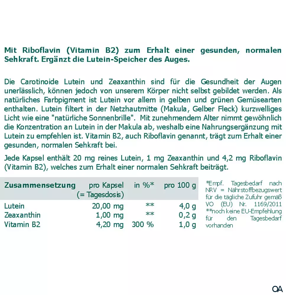The Nutri Store Lutein 20 mg Kapseln