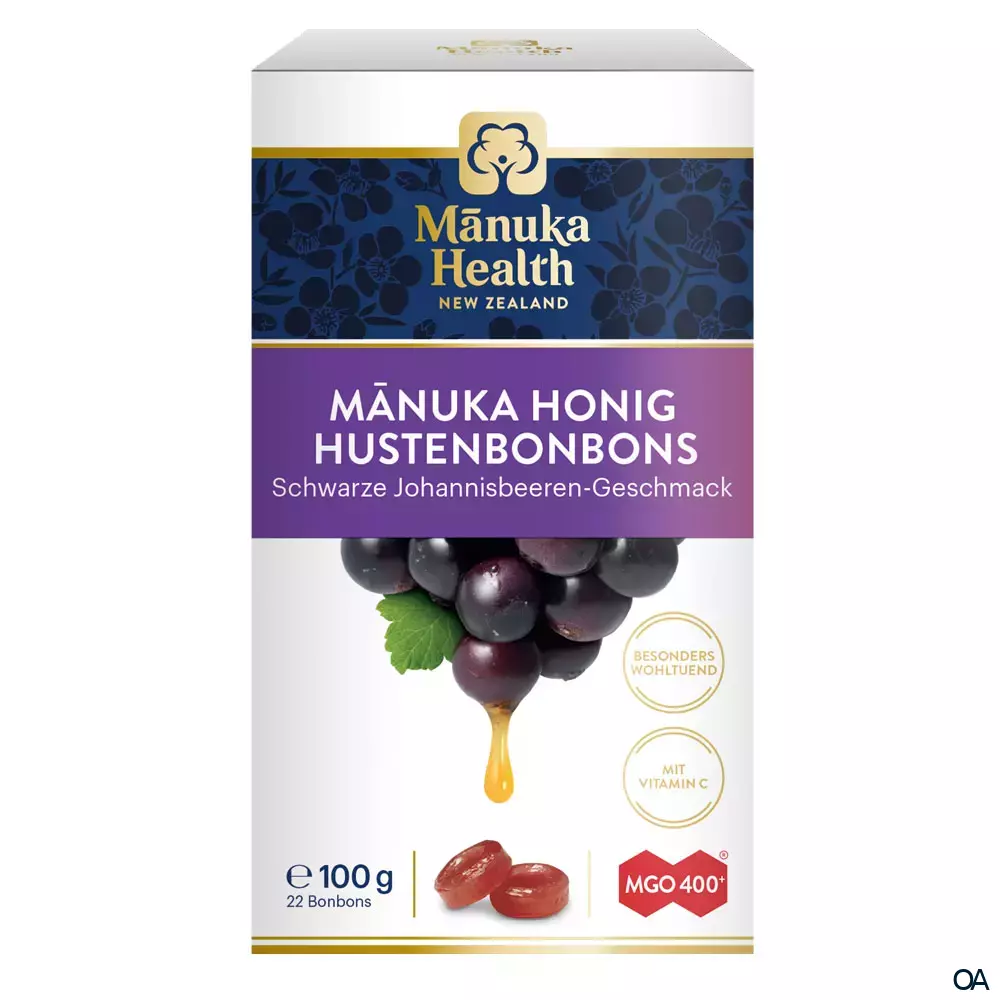 Mānuka Health Hustenbonbons schwarze Johannisbeere MGO 400+ Mānuka Health Hustenbonbons schwarze Johannisbeere MGO 400+