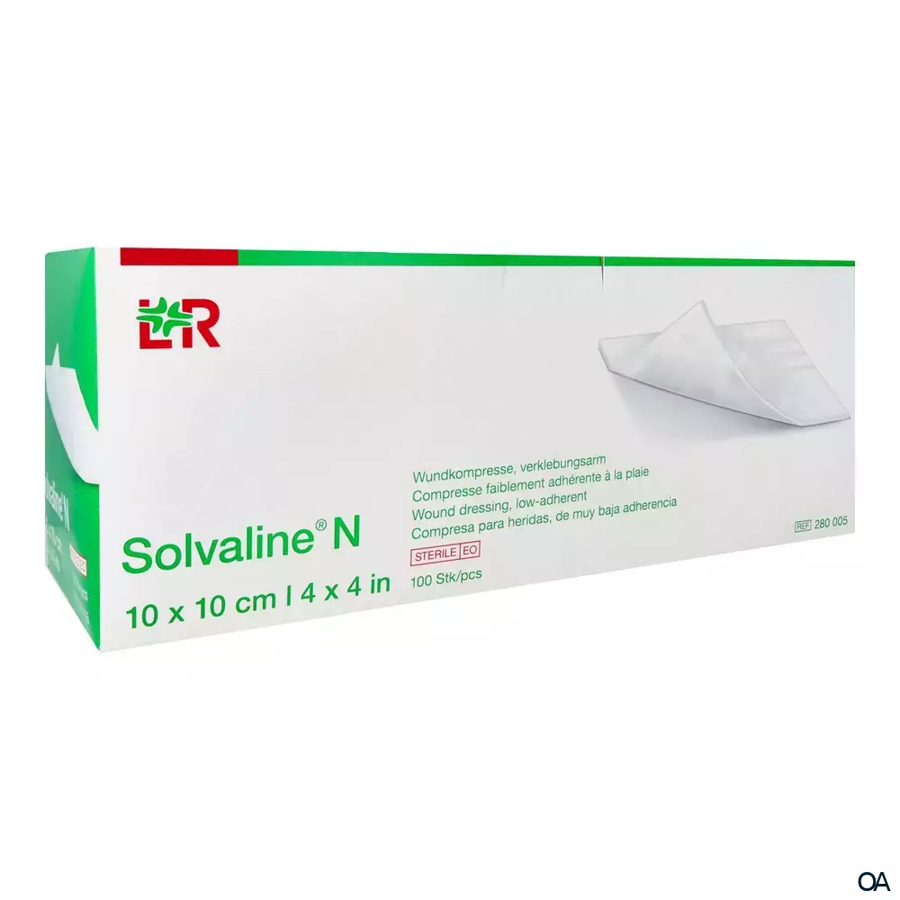 Solvaline® N Wundkompressen steril, verklebungsarm, 10 x 10 cm Solvaline® N Wundkompressen steril, verklebungsarm, 10 x 10 cm